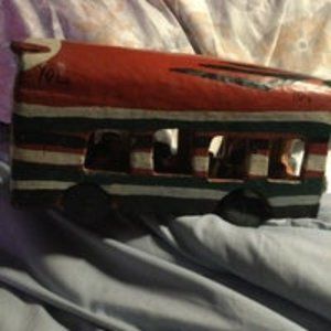 Hand carved bus